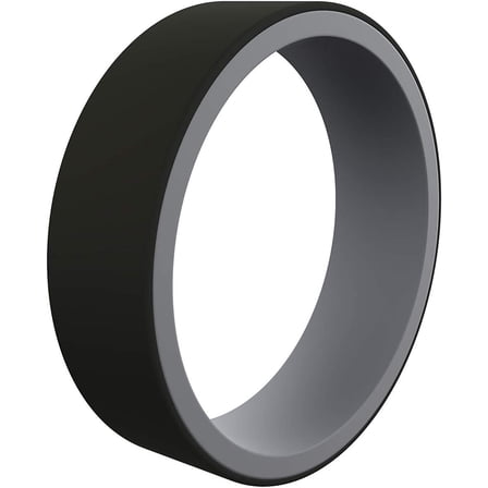 QALO Switch Grey/Black Silicone Ring Size 09