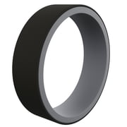 QALO Mens Strata Silicone Ring - Breathable & Durable Wedding Silicone Bands - Mens Grey/Black Size 11
