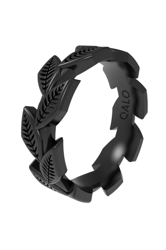 Women's Black Shine Vine Silicone Ring Size 06