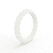 QALO Women's Metallic Stackable 3-Set Silicone Rings, Size 7, Multi