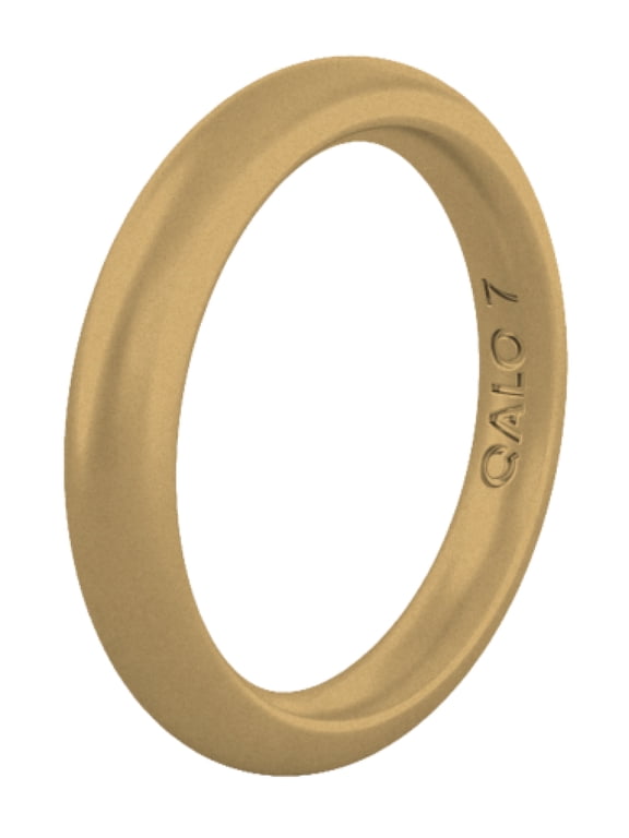 Women's Stackable Rubber Silicone Ring - Antique Gold Classic Ring Size 07