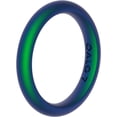 thumbnail image 1 of QALO Women's Holographic Green Classic Stackable Silicone Ring – Durable Wedding Bands with Flexible Comfortable Fit – Skin-Friendly and Lightweight Design – Size 10, 1 of 5