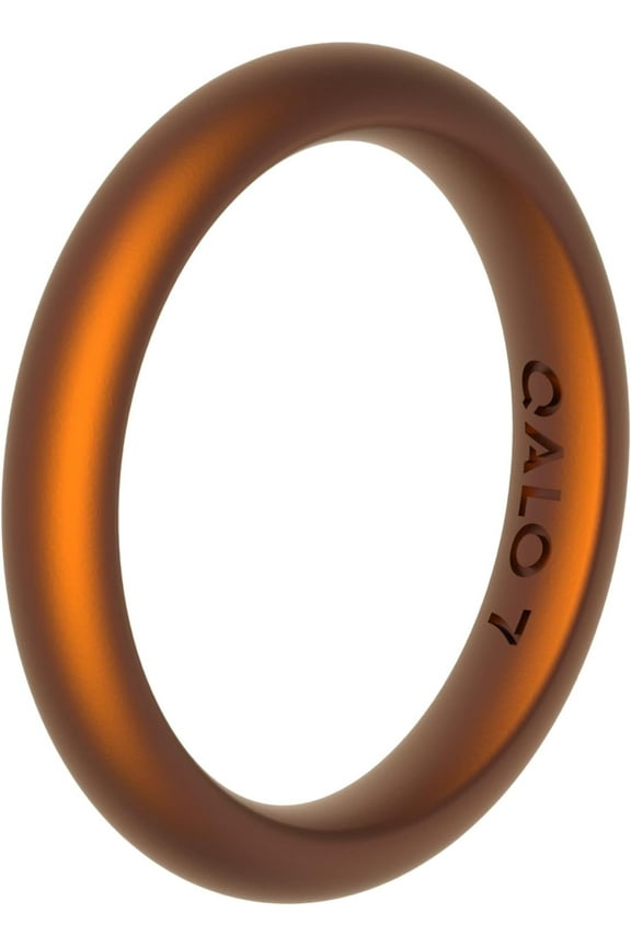 Women's Rubber Silicone Ring, Classic Stackable Rubber Wedding Band, Breathable, Durable Engagement Silicone Ring, 3mm Wide 2mm Thick, Holographic Orange, Size 8