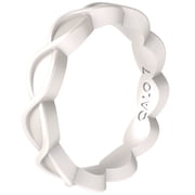 QALO Womens Rubber Silicone Ring - Pearl Eternity Ring Size 05