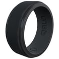 thumbnail image 1 of QALO Step Edge Men's Silicone Ring - Breathable & Durable Wedding Silicone Bands - Men Gunmetal Ring Size 08, 1 of 7