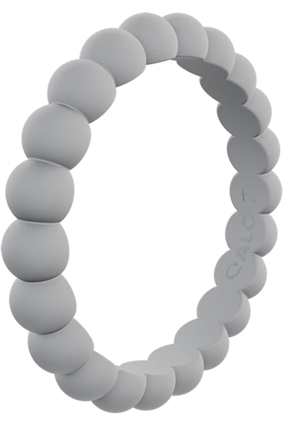 Women's Rubber Silicone Ring, Stackable Geo Rubber Wedding Ring for Women, Breathable, Durable Engagement Silicone Band, 3.5mm Wide 2.5mm Thick, Plum, Size 5