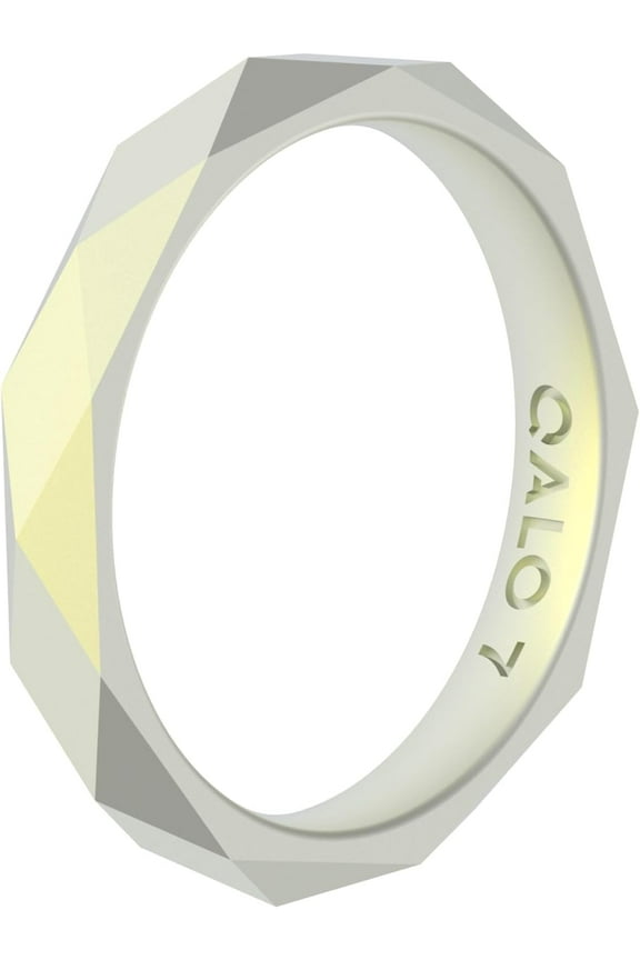 Women's Rubber Silicone Ring, Stackable Rubber Wedding Ring for Women, Breathable, Durable Engagement Silicone Band, 3.5mm Wide 2.5mm Thick, Holographic Green, Size 10