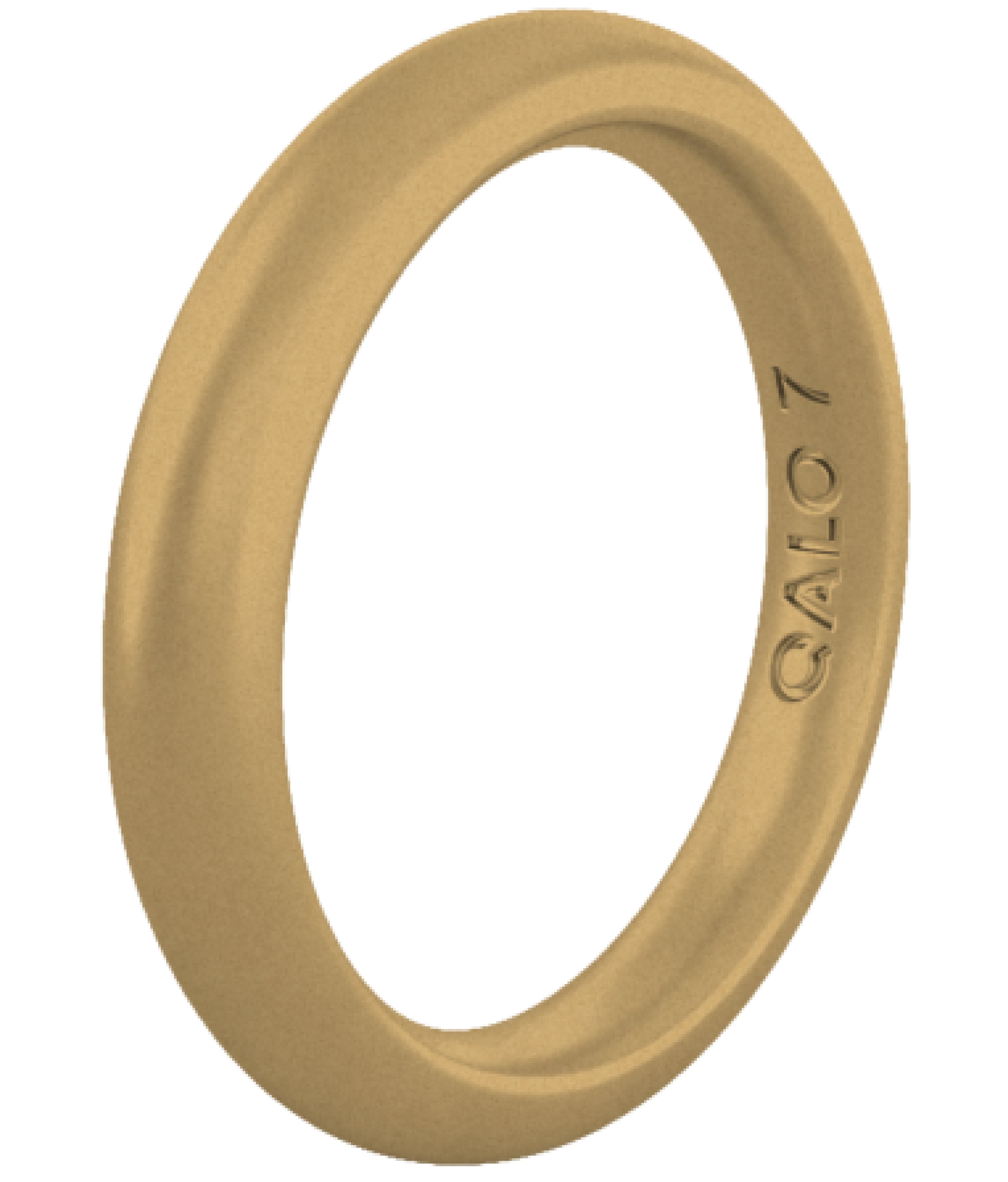 QALO Women's Stackable Rubber Silicone Ring - Antique Gold Classic Ring ...