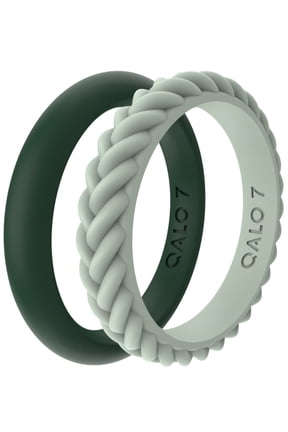 Women's Stackable Rubber Silicone Ring - Eva Shockey 2 Stack Treelined Rings Size 06