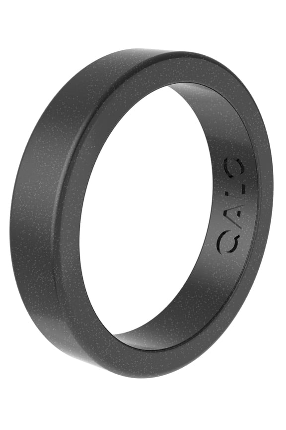 Women's Stackable Rubber Silicone Ring - Pearlized Black Smooth Ring Size 07