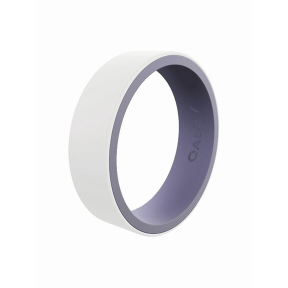 QALO Womens White/Lilac Blank Strata Ring Size 05