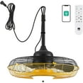 QAM 21'' Outdoor Ceiling Fan with Light, Plug in Ceiling Fan with Remote, Gazebo Fans Outdoor