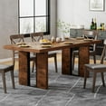 QAM 70.8 Inch Dining Table, Rustic Farmhouse Kitchen Table for 68