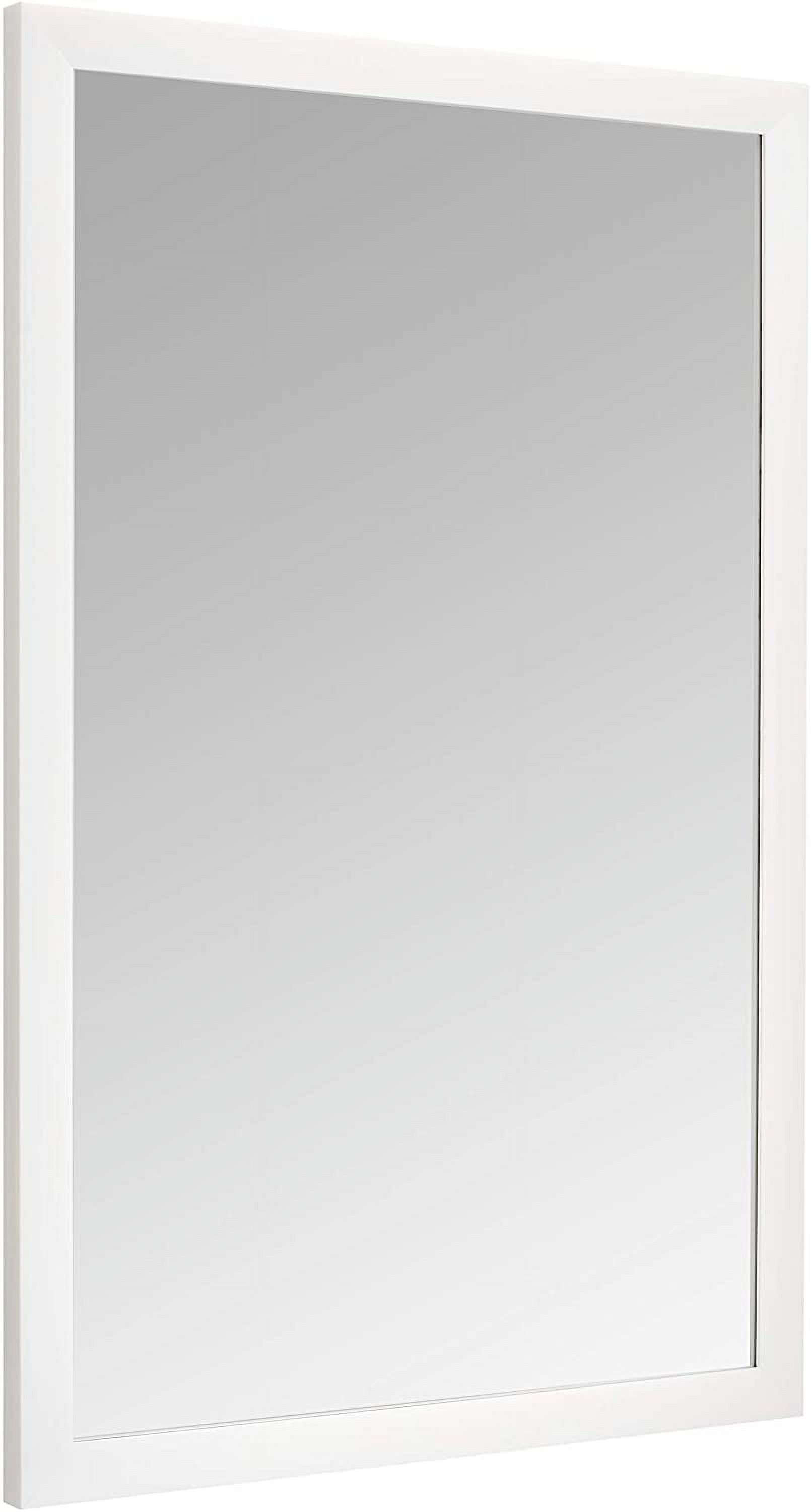 QAM Rectangular Wall Mount Mirror 24" x 36", Standard Trim, White