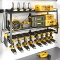 QAM Tool Organizer, 8 Drill Holder Wall Mount Built in 8 Outlet Power