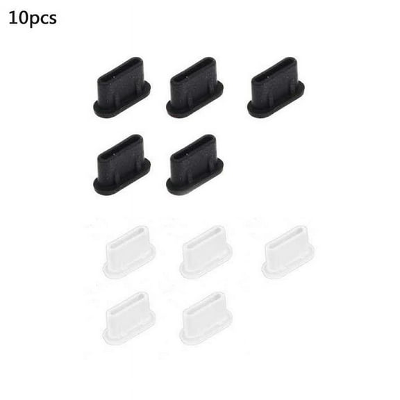 QAOlDH 10pcs Anti Dust Plug Sile Charger Port For USB Type-C White & Plug USH