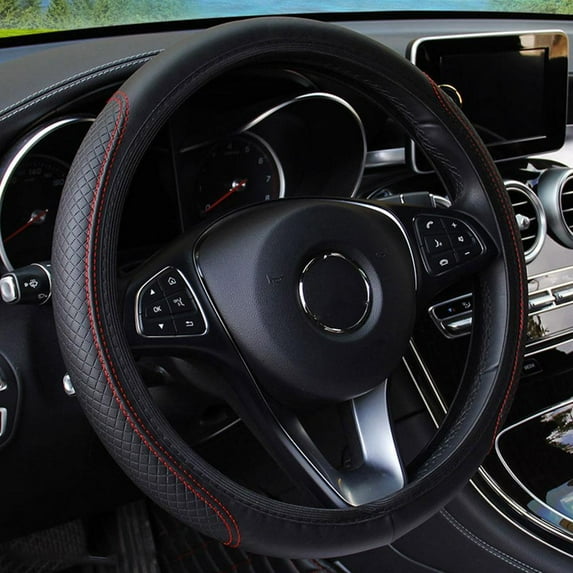 QAOlDH Cool Non Slip Micro Fiber Leather Steering Wheel Protector Steering Wheel C