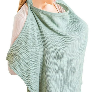 QAOlDH Muslin Nursing Cover for Baby Breastfeeding,Soft Breathable Breastfeeding Cover with Rigid Hoop,Adjustable Privacy Nursing Apron Cover for Mom Mother X5H1