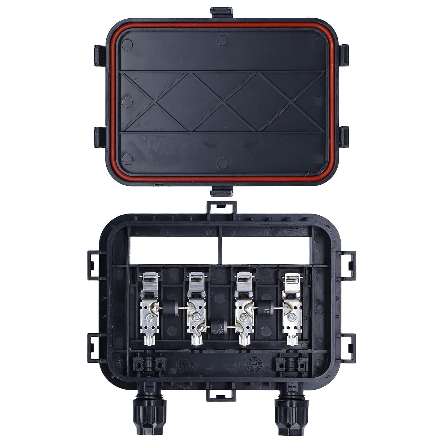 QAQ-Solar Junction Box Photovoltaic Electrical Enclosure Case Solar Panel Accessories Plastic and Brass Material 210W250W 1000V for Solar Connection Construction Sites**