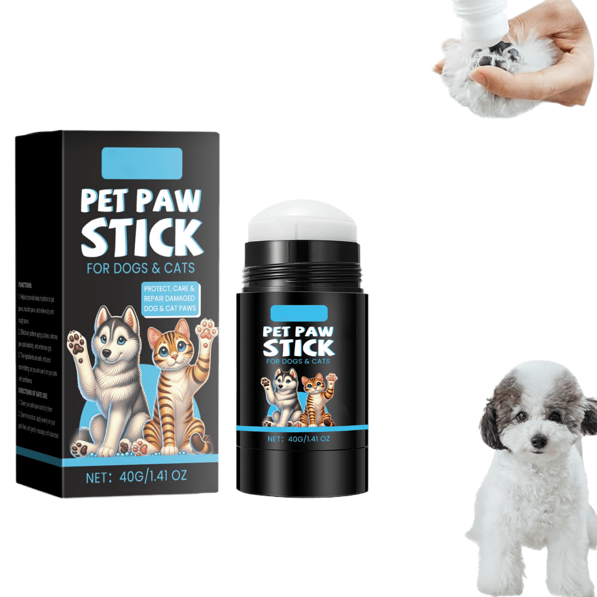 QAQYU Dog Paw Balm Stick, Moisturizer & Protection for Pet Feet & Foot