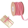 thumbnail image 1 of QAQuu 20 Yards Velvet Ribbon, 3/8 Inch Vintage Thin Christmas Ribbon for Christmas Tree Gift Wrapping Wreaths Crafts Bows Choker Flower Bouquet Holiday Decor, Pink, 1 of 9