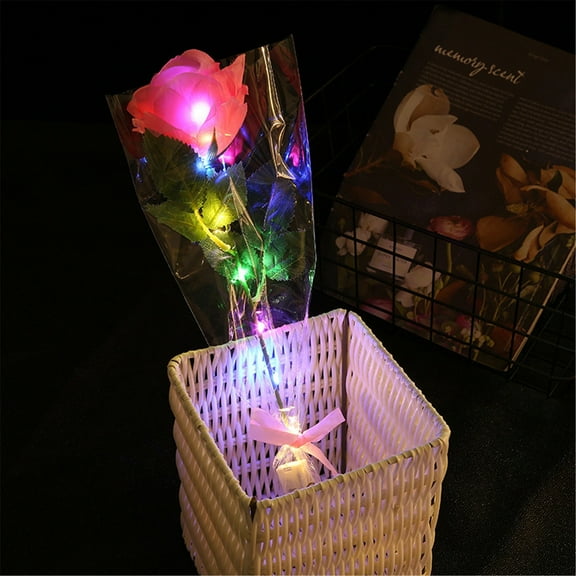 QAQuu LED Luminous Rose – Glowing Simulated Flower, Perfect for Valentine's Day and Romantic Home Decor