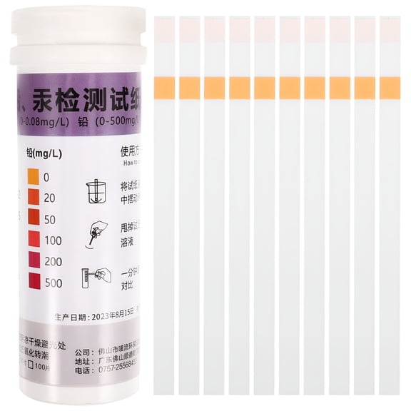 QARUN 10Pcs Lead Detection Test Paper Kit Household Drinking Water Heavy Metal Test Strips for Lead and Mercury Home Kitchen School Lab Water Quality Testing