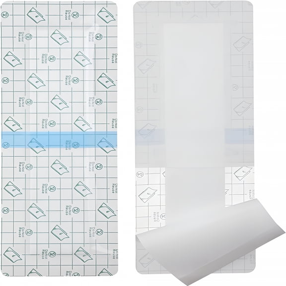 QARUN 12 Pcs 4"X12" Waterproof Abdominal Incision Bandages Post Hysterectomy Tummy Tuck Shower Protector Scar Cover with Protective Pad Patches Island Dressing Tapes Large Wound Care Supplies