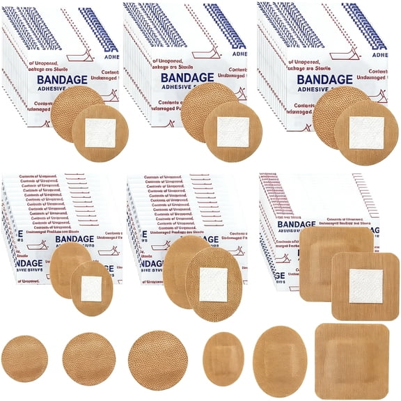 QARUN 120Pcs Fabric Adhesive Bandages,Breathable Flexible Round Spot Bandages for Small Wound Care and Skin Protection(Round)