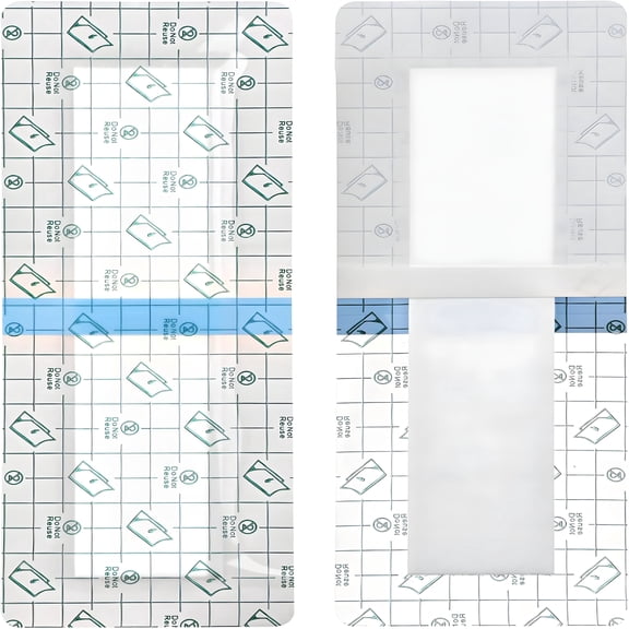 QARUN 14 Pcs Waterproof Shower Bandage 4x12 Inch, Non-Stick Post Surgery Wound Dressing for Knee Hip Replacement Recovery, Transparent Adhesive Incision Protector for Larger Wounds