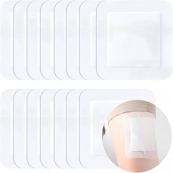 QARUN 15 Pieces Bordered Gauze-Island Dressing Wound Bandage Sterile Adhesive Gauze Pads Patches Post Shower Breathable Borders Individually Packed Pouches Tapes (6 x 6 Inch)