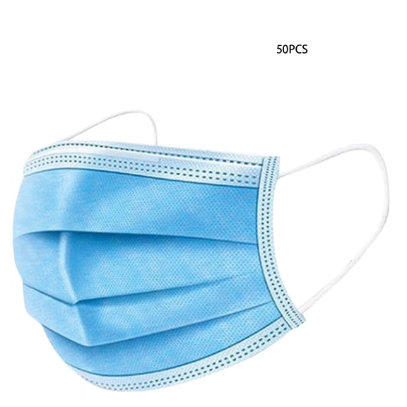 QARUN (2 pack) Earloop Disposable Face Masks, Blue disposable masks for adults, 25 Count