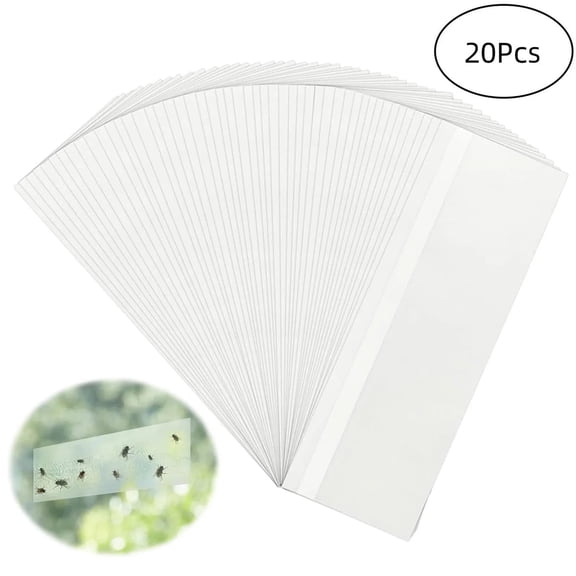 QARUN 20 Pcs Window Fly Traps Indoor,Clear Fruit Fly Traps Sticky,Window Fly Paper Clear Gnat Killer Indoor House Fly Tape Glue Strips Gnat Catcher for Home Houseflies