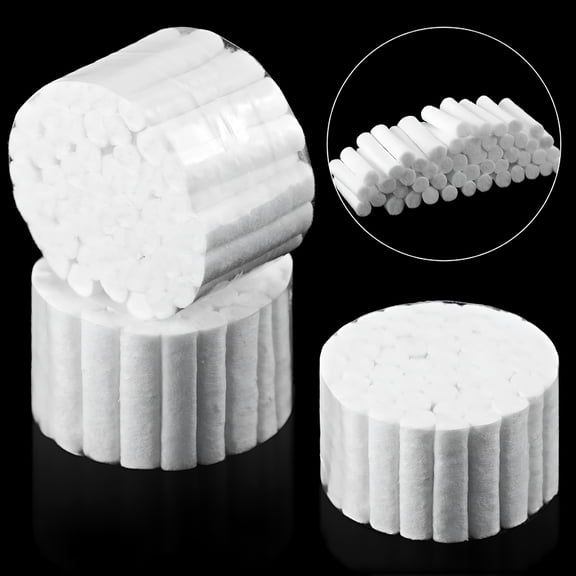 QARUN 200 Pcs 1.5 Inch Dental Cotton Rolls for Mouth,Gauze Rolls Cotton Pads for Dentists Flexible Good Absorbent Nose Plugs Swabs for Kid,Adult Nosebleed,Mouth Gauze Accessories