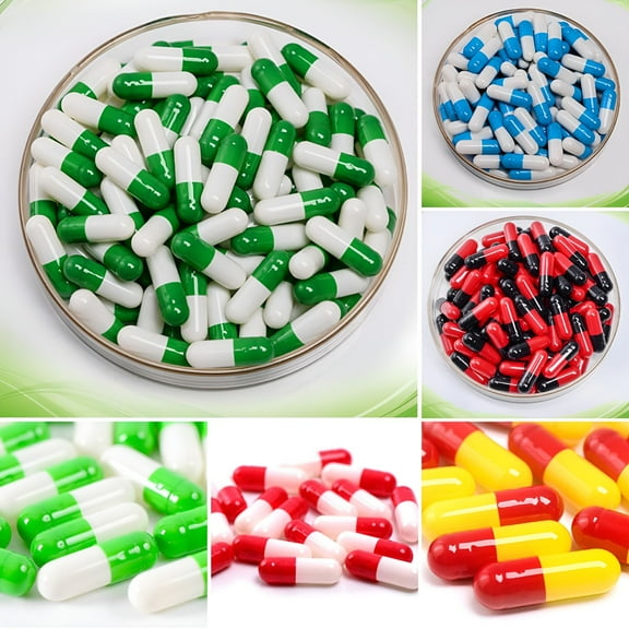 QARUN 2026 New 1000Pcs Hollow Gelatin Empty Separated Medical Powder Capsule Shells for Diy Supplements,Pharmaceutical Use,Herbal Powders,Vitamins,Home Remedy Capsules