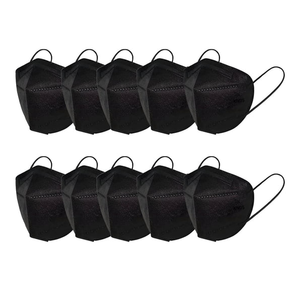 QARUN 2026 New 10Pcs Kn95 Face Masks,Fish-Shaped Design Face Masks,Breathable Material Surgical Masks for Travel,Work,Outdoor Black