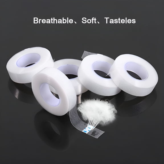 QARUN 2026 New 5 Rolls Transparent Medical Pe Tape Breathable False Eyelash Extensions Makeup Tools for Eyelash Extension Application, Makeup Styling, Skin Protection, Daily Use, Beauty Treatments