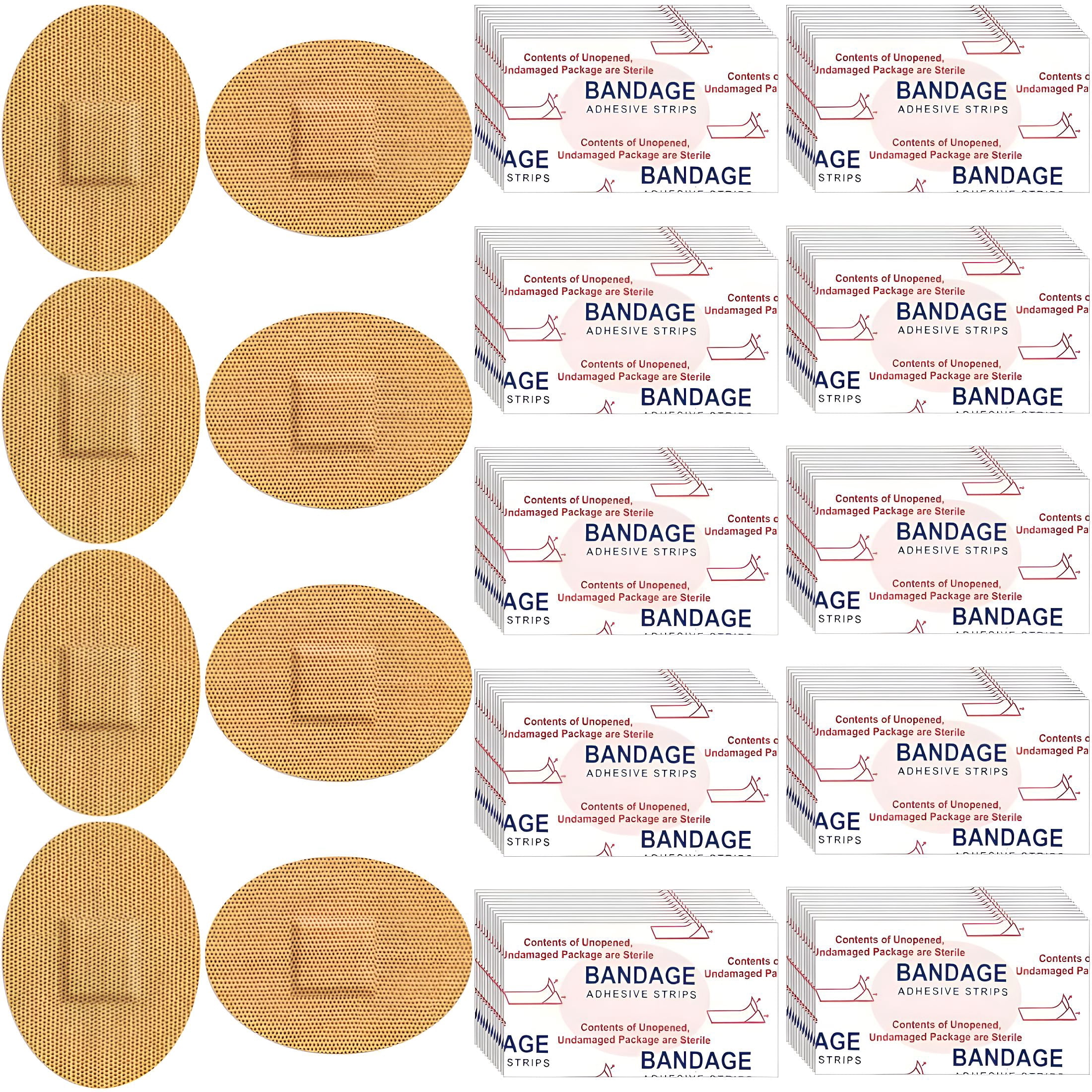 OITY 50Pcs Fabric Oval Flexible Bandages,Spot Bandage for Face Wounds ...
