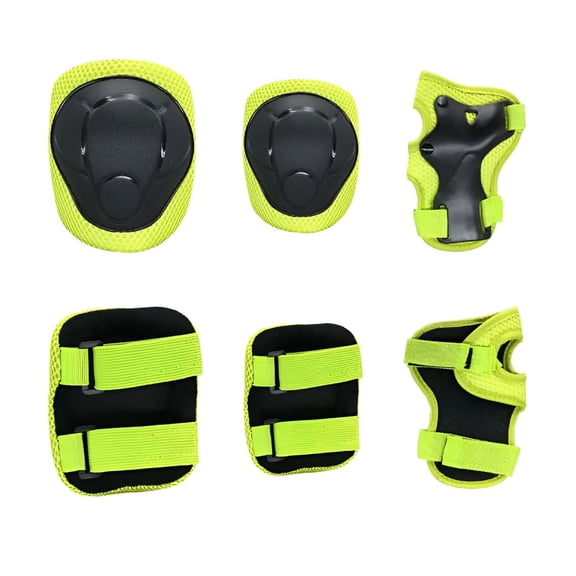 QARUN 2026 New Knee Pads for Kids Protective Gear Elbow and Knee Pads with Wrist Guard 6 in 1 Set for Skating Cycling Bike Rollerblading Scooter-Yellow