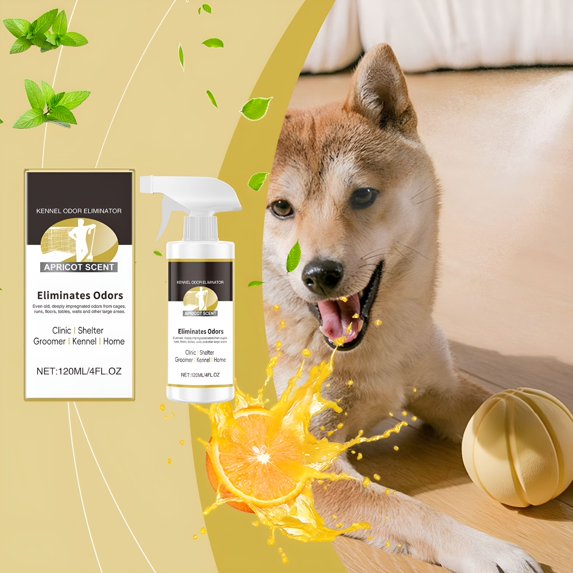 QARUN 2026 New Pet Odor Eliminator Spray,Dog Kennel Deodorizer,Long-Lasting Non-Enzymatic Odor Remover for Cage Floors and Walls,Safe Non-Allergenic Formula,Quick Spray 120Ml Household Use