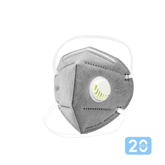 QARUN 20Pcs KN95 Masks for Adults,KN95 Protection Level KN95 Masks,Blocks Fine Particles Effective for Airborne Hazards Face Masks,Gray2