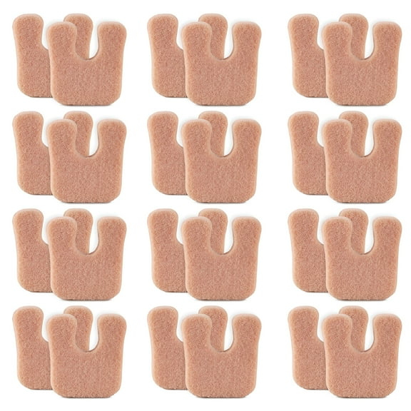 QARUN 24pcs U Shaped Felt Callus Pads Remover Pads Soft Foot Callus Pads