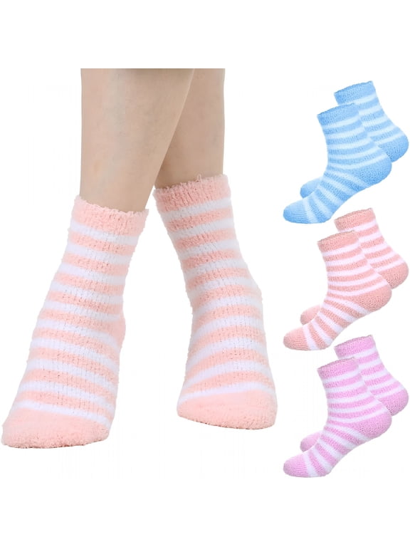 3 Pairs Aloe Infused Socks Lotion Socks Moisturizing Spa Socks Non Slip Coral Fleece Socks for Repairing Softening Dry Cracked Feet Gel Sleeping