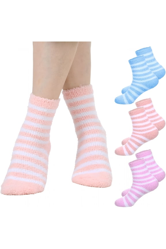 3 Pairs Aloe Infused Socks Lotion Socks Moisturizing Spa Socks Non Slip Coral Fleece Socks for Repairing Softening Dry Cracked Feet Gel Sleeping