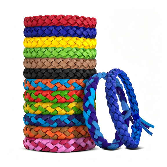 QARUN 42Pcs Mosquito Repellent Bracelets,Deet-Free,Individually Wrapped Pu Leather Insect&Bug Repellent Wrist Bands Bug Repellent Bracelets