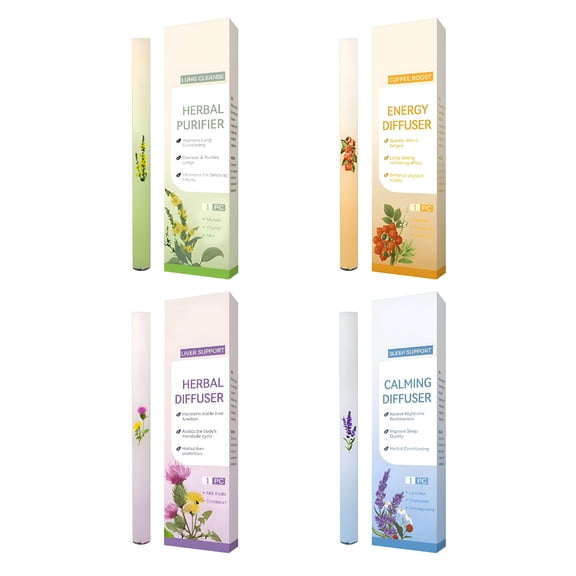 QARUN 4Pcs Herbal Diffuser Pen,Aromatherapy Pen with Relaxing Lavender,Mullein Diffuser Pen
