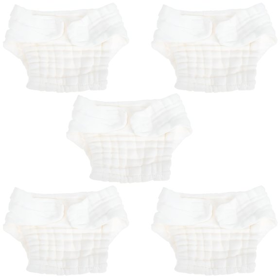 QARUN 5 Pack Reusable Baby Cloth Diapers, Washable Newborn Essentials with Breathable PVC Layer, Eco-Friendly Diapering for 0-3 Months