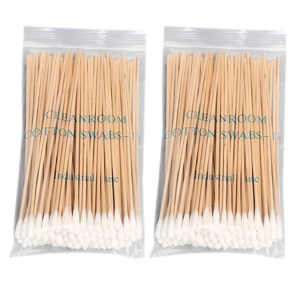 QARUN 6 Inch Wooden Cotton Swabs, 100/200 Pcs Single Head Applicators For Wound Care And Makeup, Long Handle Cleaning Sticks For Arts Crafts And Electronics