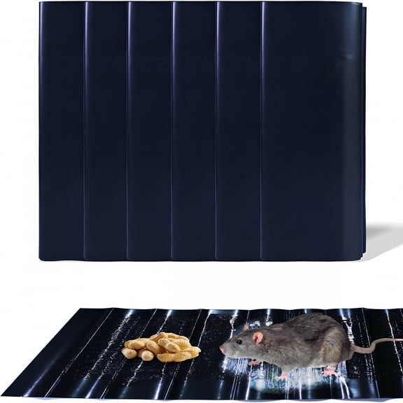 QARUN 6-Pack Extra Large Rat Sticky Traps, 47.2 x 11 Inch Enhanced Glue Boards for Mice and Snakes, Non-Toxic Pest Control