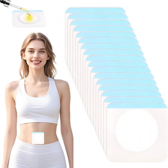 QARUN 60 Pcs Castor Oil Pack Patches for Belly Button, Disposable Organic Cotton Navel Pads